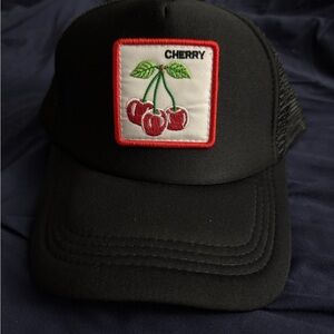 Black Cherry Embroidered Cap